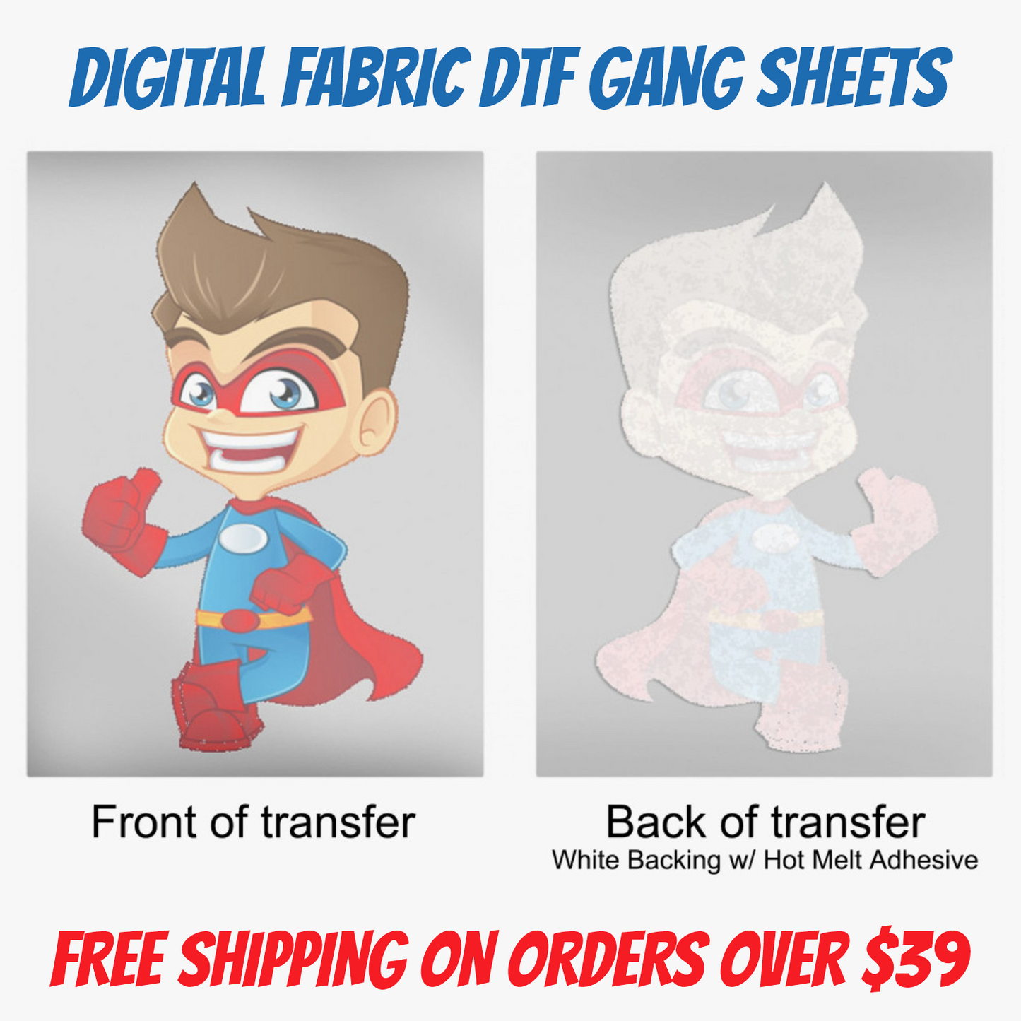 Digital Fabric Transfer Film Gang Sheets